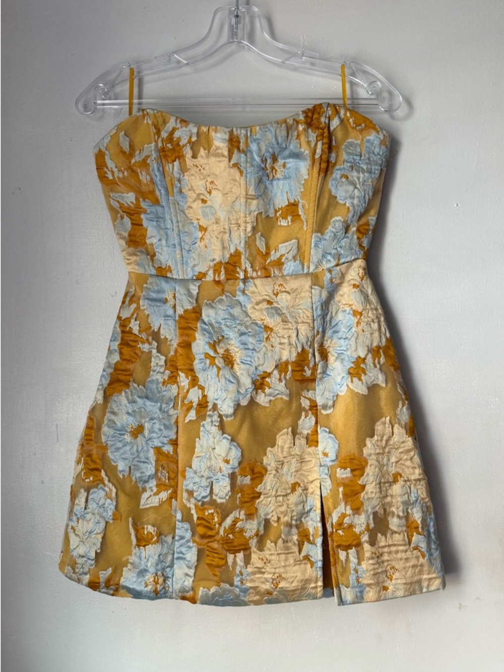 Showpo USA Size 6 Mini Yellow & Light Blue Dress - Picture 4 of 11